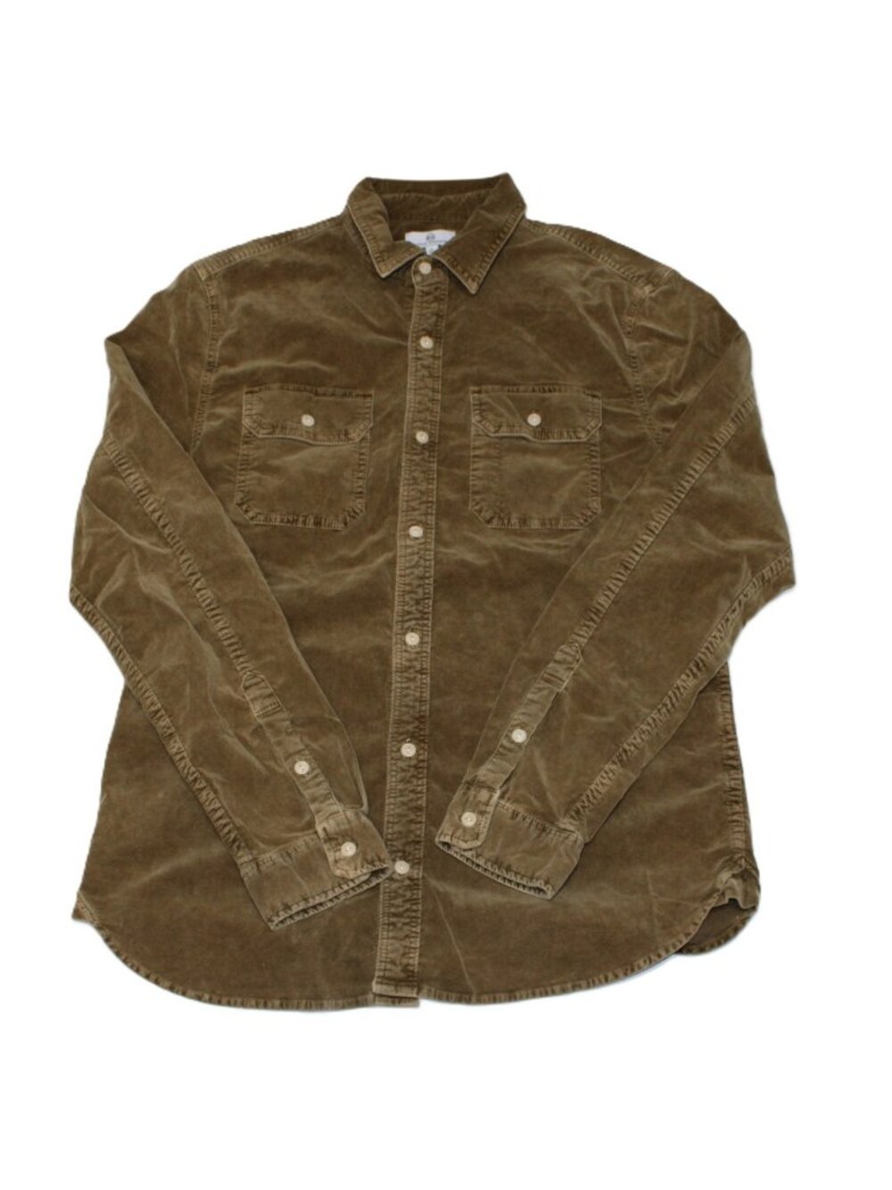 AG Adriano Goldschmied Men's Corduroy Button Up Curtis Workshirt Tan Medium NWOT